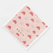 Personalisiertes Muster in Rosa Mushroom Serviette (Ecke)
