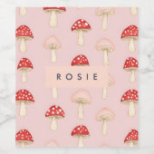 Personalisiertes Muster in Rosa Mushroom Weinetikett (Einzelnes Label)