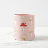 Personalisiertes Muster in Rosa Mushroom Zweifarbige Tasse (Mittel)