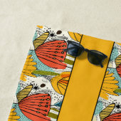 Personalisiertes Muster in Rot und Gold-Blume Strandtuch (Beispiel)