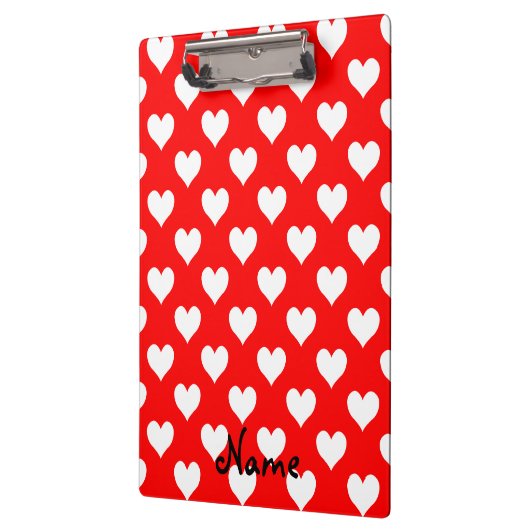 Personalisiertes Muster in Rot und Weiß Klemmbrett (Links)
