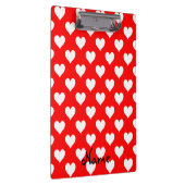 Personalisiertes Muster in Rot und Weiß Klemmbrett (Rechts)