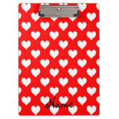 Personalisiertes Muster in Rot und Weiß Klemmbrett (Vorderseite)