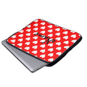 Personalisiertes Muster in Rot und Weiß Laptopschutzhülle (Vorne Knopf)