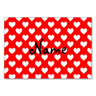 Personalisiertes Muster in Rot und Weiß Tischnummer