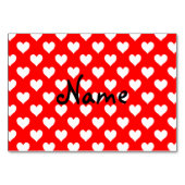 Personalisiertes Muster in Rot und Weiß Tischnummer (Rückseite)