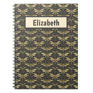 Personalisiertes Muster mit Libellen im Vintage-St Notizblock