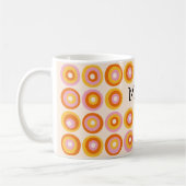 Personalisiertes Muster orangefarbener Kreise Mitt Kaffeetasse (Links)