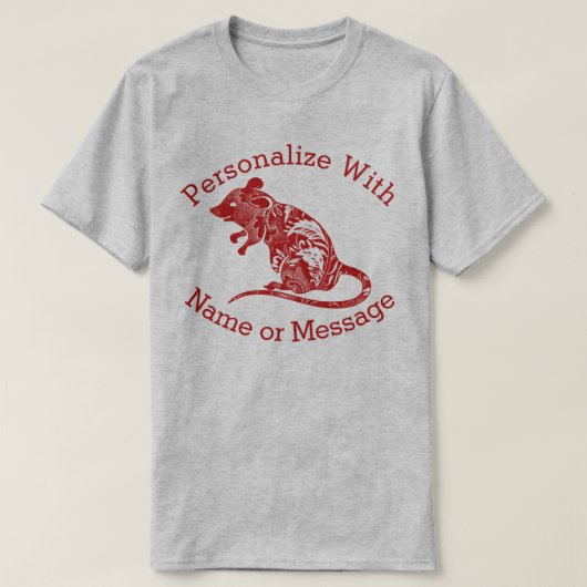 PERSONALISIERTES Muster Rat/Maus T-Shirt (Design vorne)