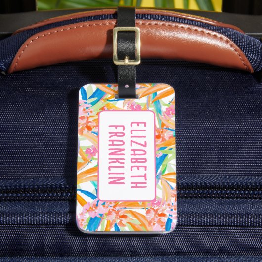 Personalisiertes Muster-Schultag für Wasserfarben Gepäckanhänger (Vorderseite Insitu 2)