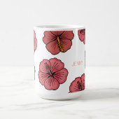 Personalisiertes Muster tropischer Hibiskus Kaffeetasse (Mittel)