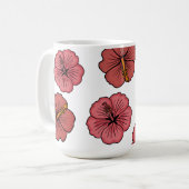 Personalisiertes Muster tropischer Hibiskus Kaffeetasse (Vorderseite Links)