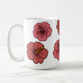 Personalisiertes Muster tropischer Hibiskus Kaffeetasse (Links)