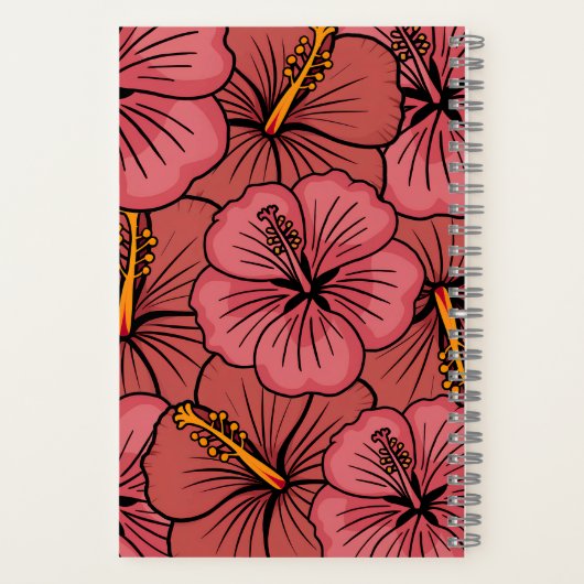 Personalisiertes Muster tropischer Hibiskus Notizblock (Rückseite)