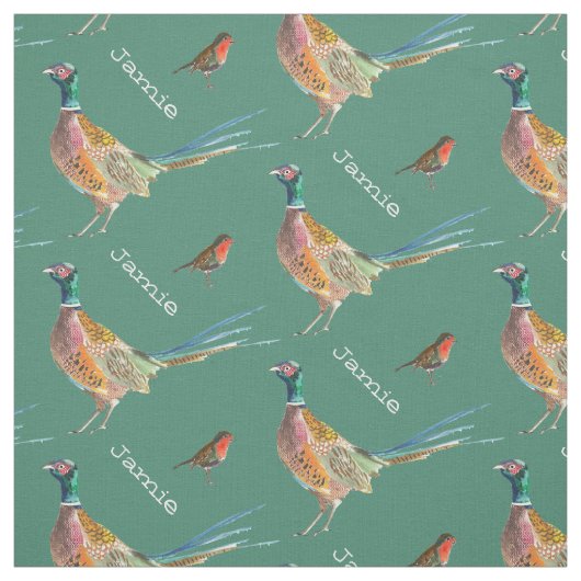 Personalisiertes Muster von Pheasant und Robin Bir Stoff (Muster)