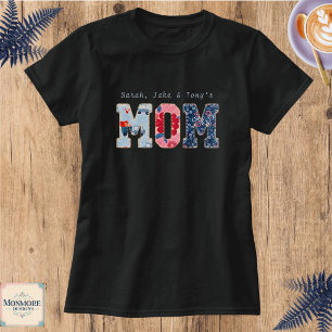 Personalisiertes Mutter-Faux-Patchwork T-Shirt