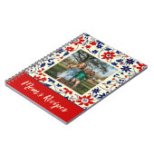 Personalisiertes Mutter-Rezept-Foto-Blumenmuster Notizblock (Linke Seite)