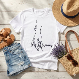 Personalisiertes Mutter und Kind Händchenhalten T-Shirt