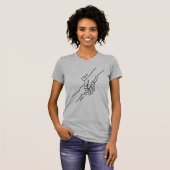 Personalisiertes Mutter-und-Kind-Hände-Linien-Art- T-Shirt (Vorne ganz)