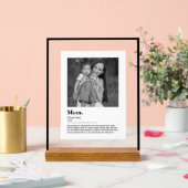 Personalisiertes Muttergeschenk-Wörterbuch-Definit Acrylschild (Hochzeit)