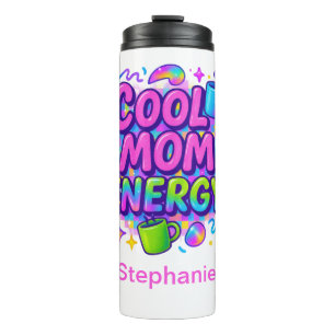 Personalisiertes Muttermal Rosa Blau Helles Neon-G Thermosbecher