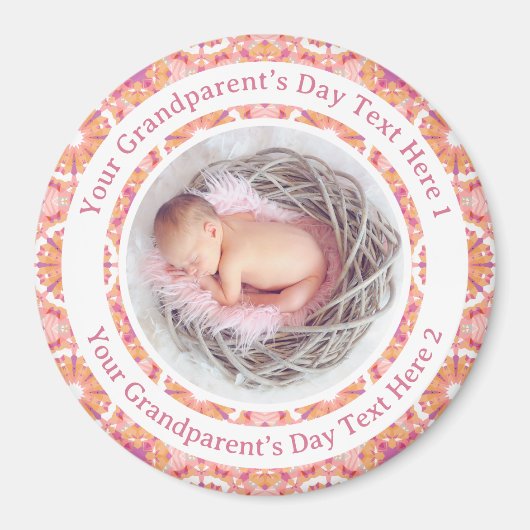 Personalisiertes Muttertags-Geschenk in Pfirsichro Magnet (Vorne)