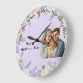 personalisiertes Muttertagsfoto Große Wanduhr (Winkel)