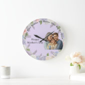 personalisiertes Muttertagsfoto Große Wanduhr (Zuhause)