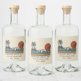 Personalisiertes Myrtle Beach-Wochenende-Junggesel Alkoholflaschenetikett