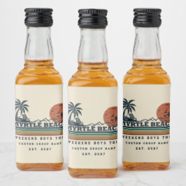 Personalisiertes Myrtle Beach-Wochenende-Junggesel Alkoholflaschenetikett