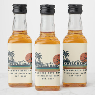 Personalisiertes Myrtle Beach-Wochenende-Junggesel Alkoholflaschenetikett