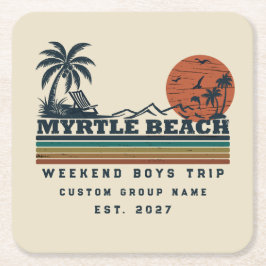 Personalisiertes Myrtle Beach-Wochenende-Junggesel Rechteckiger Pappuntersetzer