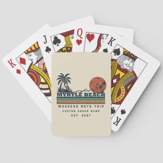 Personalisiertes Myrtle Beach-Wochenende-Junggesel Spielkarten (Rückseite)