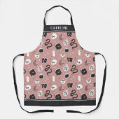 Personalisiertes Mystic Boho Kristallschädelmuster Schürze (Vorderseite)