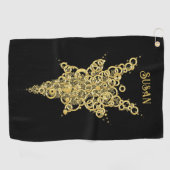 Personalisiertes Mystic Gold Golfhandtuch (Horizontal)