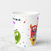Personalisiertes Nachhaltiges Monster Geburtstag Pappbecher (Rechts)