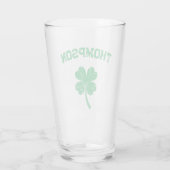 Personalisiertes Nachname St Patrick's Day Party Glas (Rückseite)