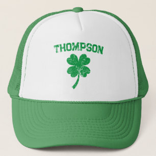 Personalisiertes Nachname St Patrick's Day Party Truckerkappe