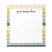 Personalisiertes Nähmessband Notizblock (Vorderseite)