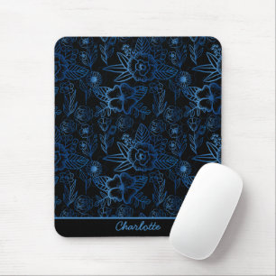 Personalisiertes, nahtloses, bläuliches Muster Mousepad
