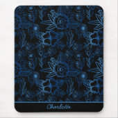 Personalisiertes, nahtloses, bläuliches Muster Mousepad (Vorne)