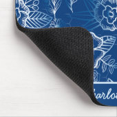 Personalisiertes, nahtloses Blumenmuster weiß - bl Mousepad (Ecke)