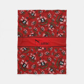 Personalisiertes nam rote Piratenschiffe Fleecedecke (Vorderseite)