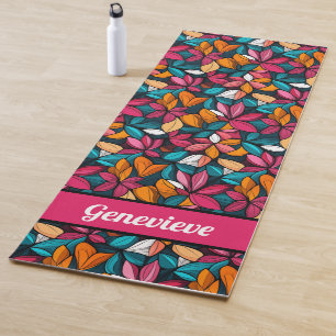 Personalisiertes Namaste Fantastisches Blumenmuste Yogamatte