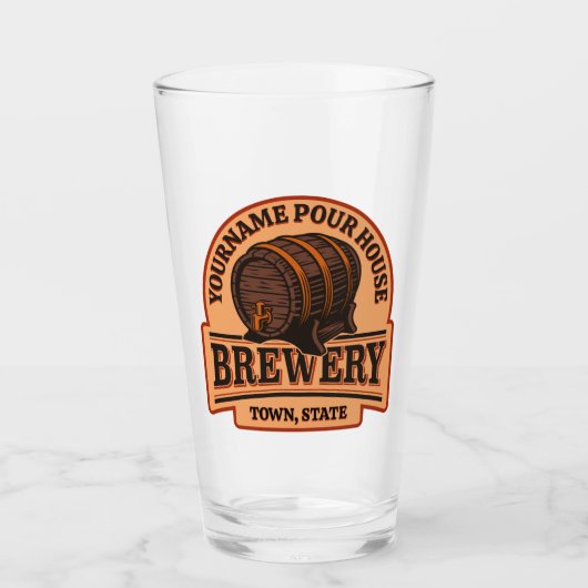 Personalisiertes NAME Altes Eichenfass Bierfass Br Glas (Vorderseite)