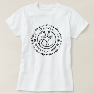 Personalisiertes Name Beste Katzen-Mama T-Shirt