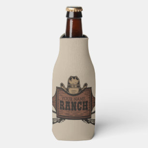 Personalisiertes NAME Cowboy-Waffen Western-Ranch- Flaschenkühler