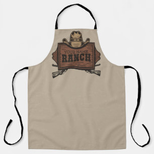 Personalisiertes NAME Cowboy Waffen Western Ranch  Schürze