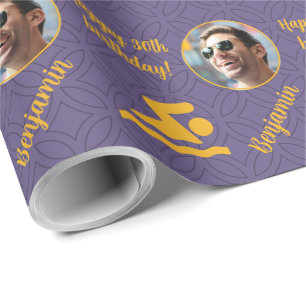 Personalisiertes Name Foto Alter Sport Schwimmer G Geschenkpapier