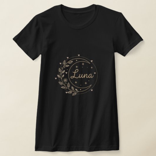 Personalisiertes Name T-Shirt - Eleganter Luna Mon (Ablage )